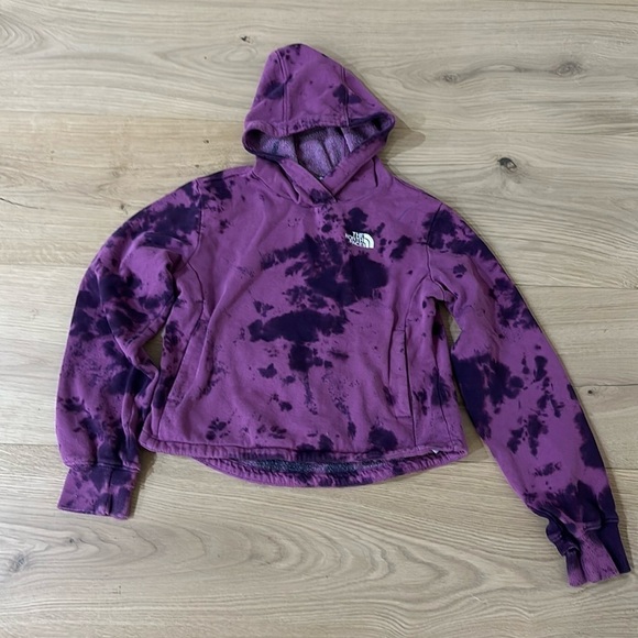 The North Face Purple Tie Dye Kids Pullover Hoodie Medium 7/8 - Picture 1 of 5